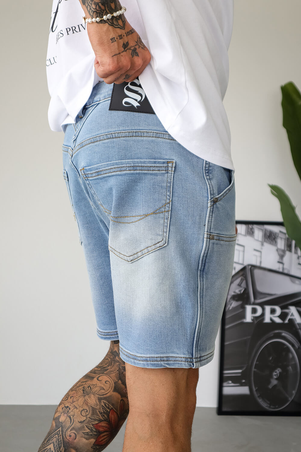 Calções de Denim Carpenter - Azul Claro