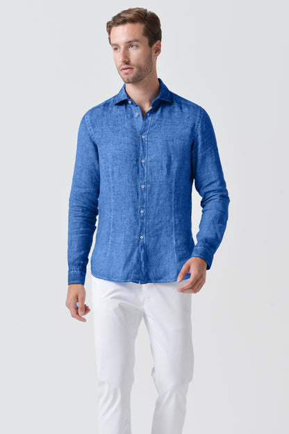 Camisa de Linho Slim Fit - Oceano