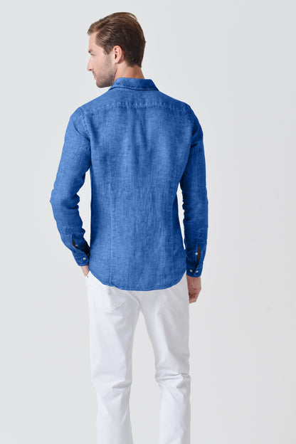Camisa de Linho Slim Fit - Oceano