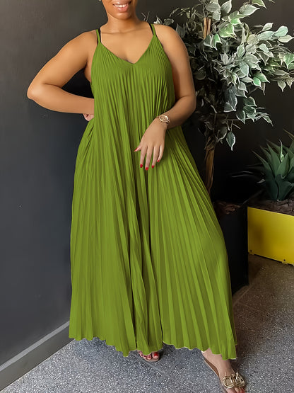 Vestido Soléa Curve Luxe Plissado com Decote em V