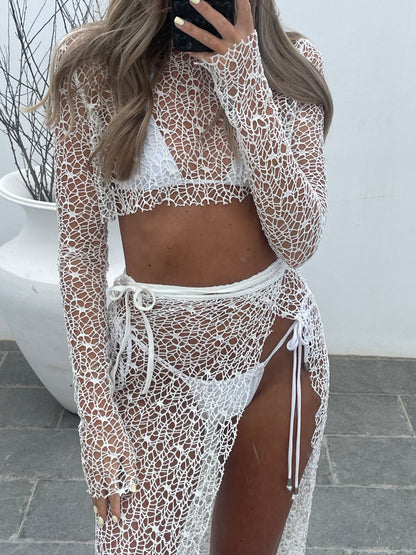 Conjunto de Renda de Croché Thea - Marfim