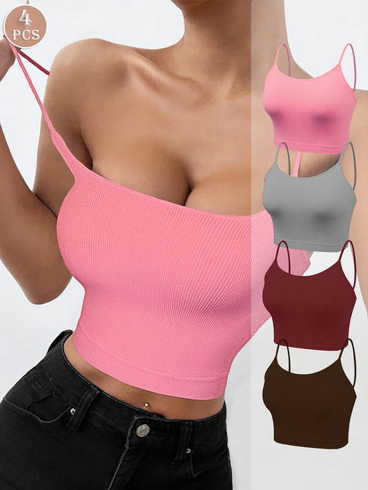 Conjunto SilkenCurve Luxe de Camisolas Seamless Off-Shoulder (4PCS)