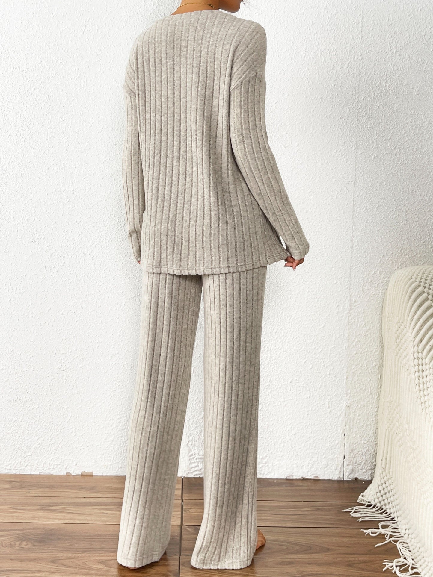 Conjunto Veloura Cozy Luxe de Malha Canelada com Fleece