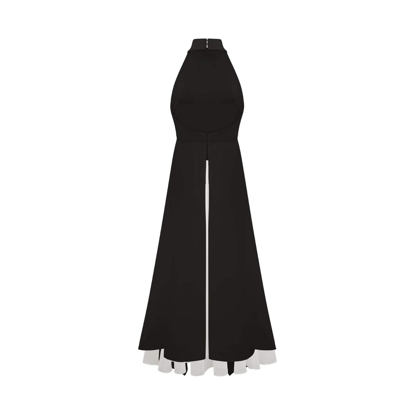 Vestido longo em camadas com alças halter