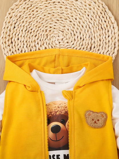 Conjunto Luxe Little Explorer de 3 Peças com Ursinho
