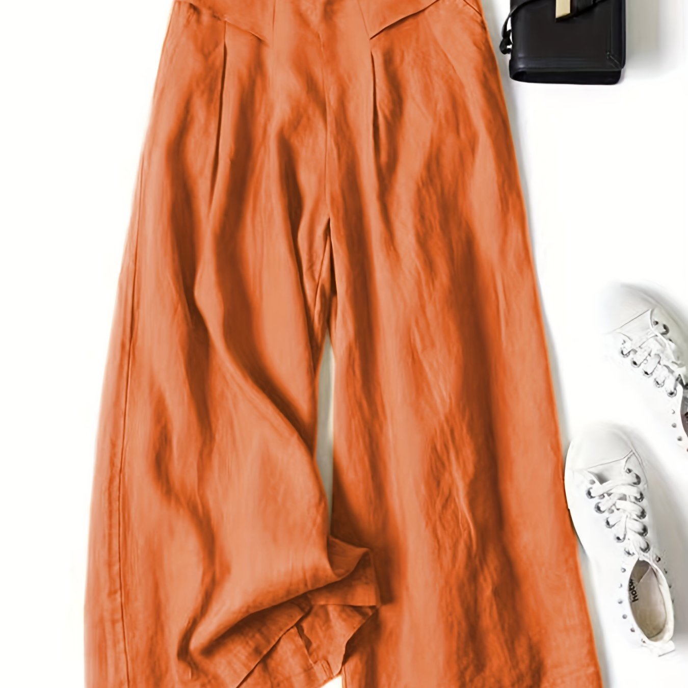 Calças Sahara Breeze Luxe de Perna Larga em Estilo Linen