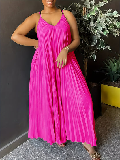 Vestido Soléa Curve Luxe Plissado com Decote em V