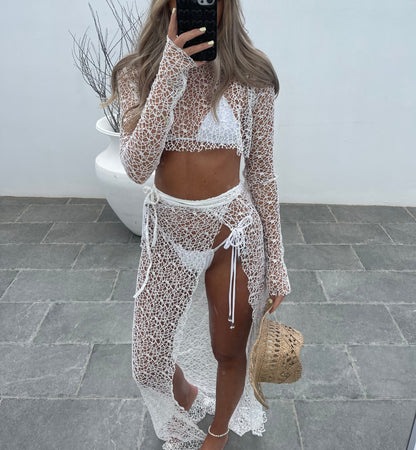 Conjunto de Renda de Croché Thea - Marfim