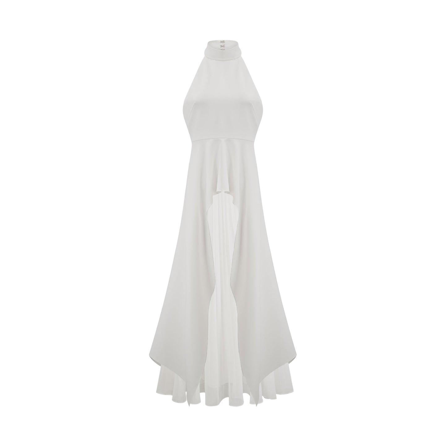 Vestido longo em camadas com alças halter