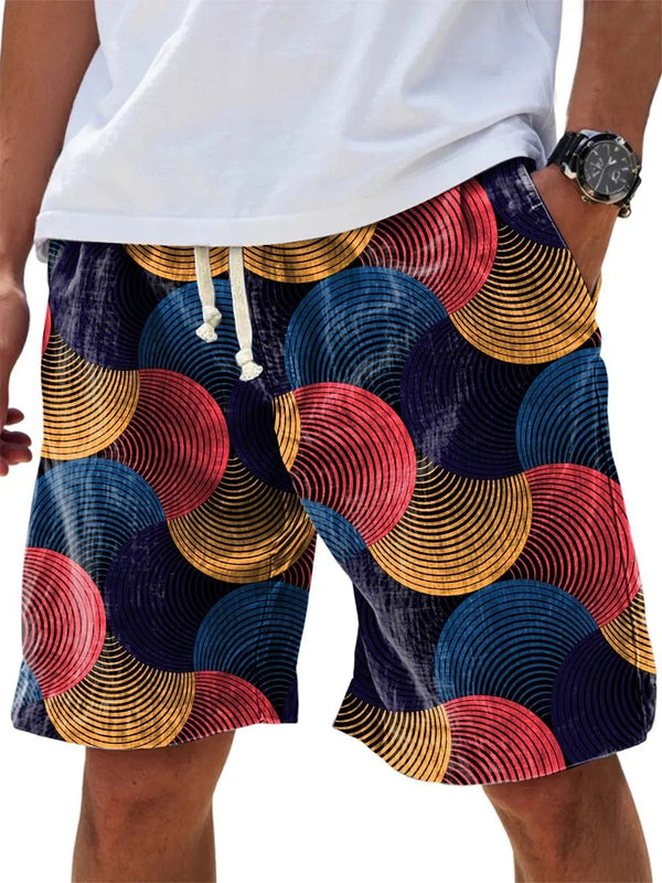 Polo Premium em Algodão e Linho com Padrão Abstrato em Leque