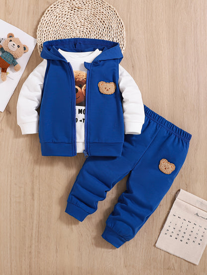 Conjunto Luxe Little Explorer de 3 Peças com Ursinho