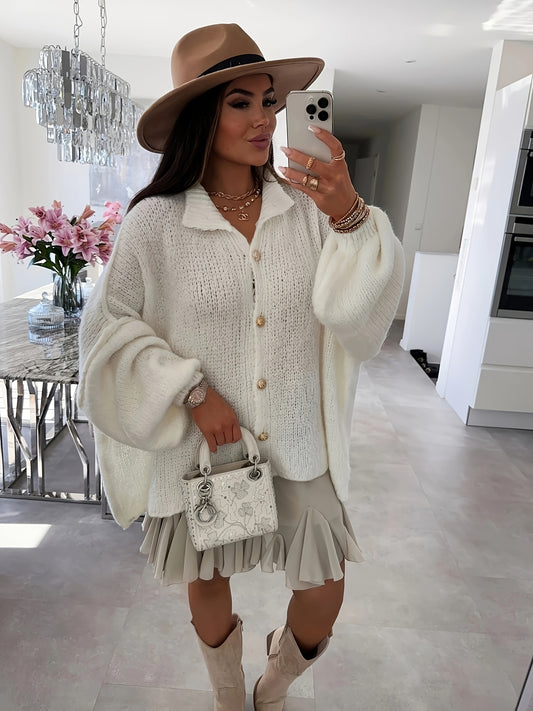 Cardigan Victoria Muse Luxe Retro com Mangas Morcego