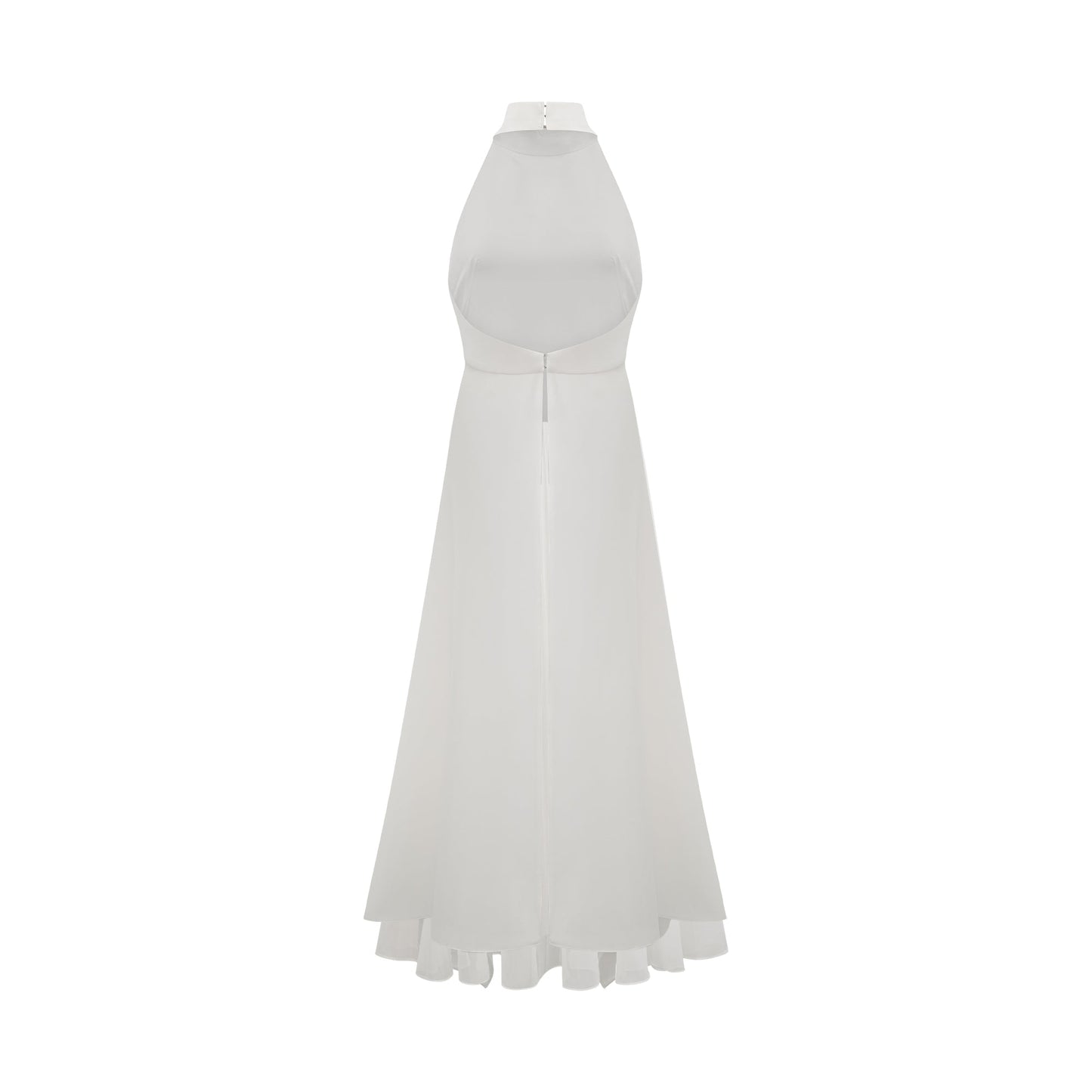 Vestido longo em camadas com alças halter