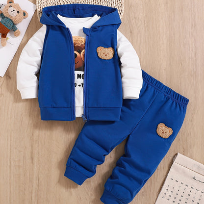 Conjunto Luxe Little Explorer de 3 Peças com Ursinho