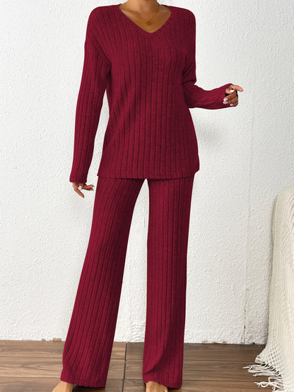 Conjunto Veloura Cozy Luxe de Malha Canelada com Fleece