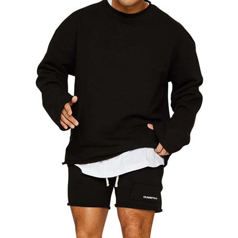 Conjunto de Calções de Sweatshirt para Homem em Cor Sólida 47733694Z