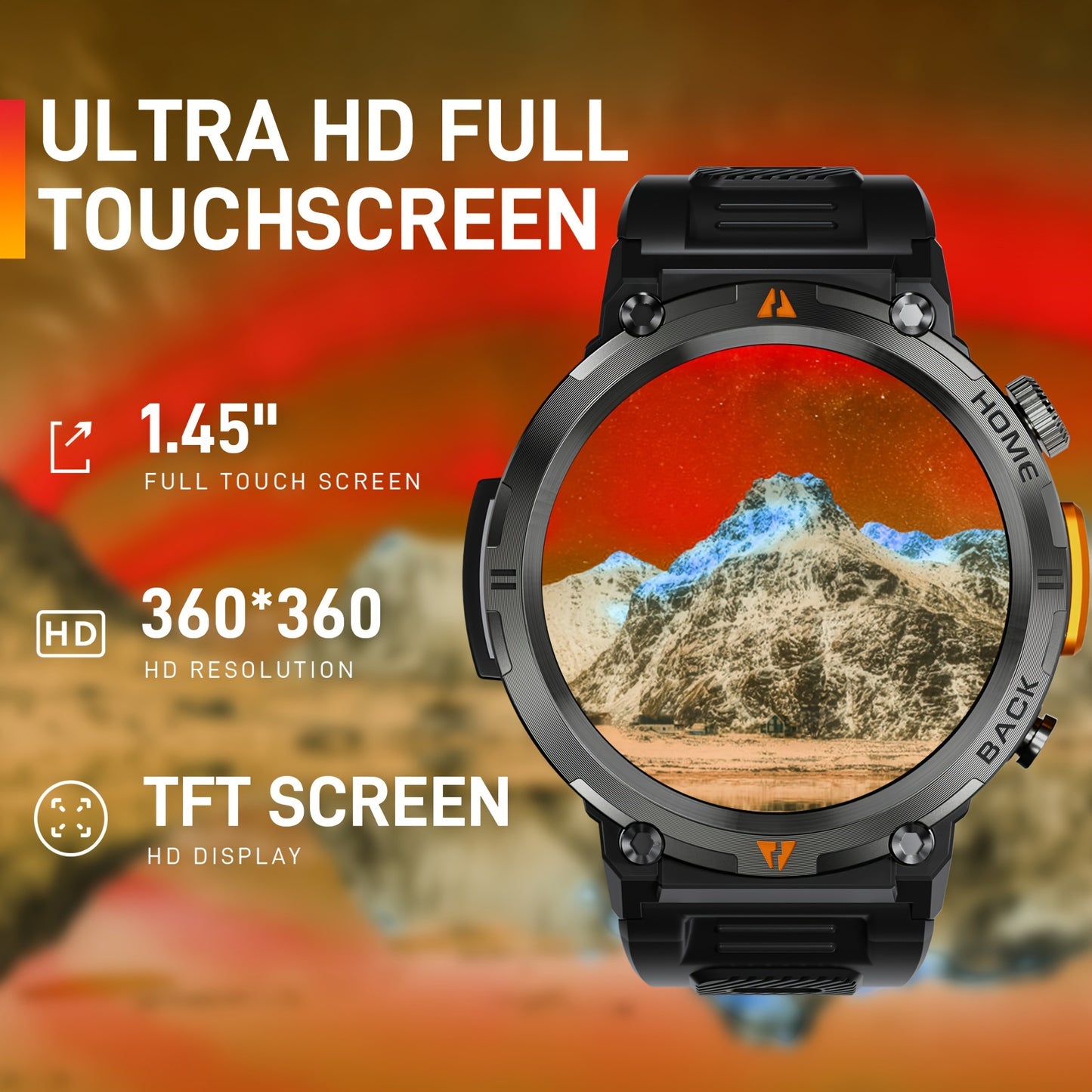 Relógio Inteligente Outdoor Premium com Lanterna e Chamadas