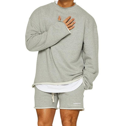 Conjunto de Calções de Sweatshirt para Homem em Cor Sólida 47733694Z