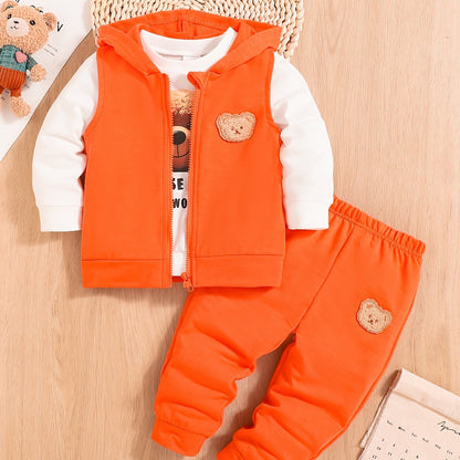 Conjunto Luxe Little Explorer de 3 Peças com Ursinho