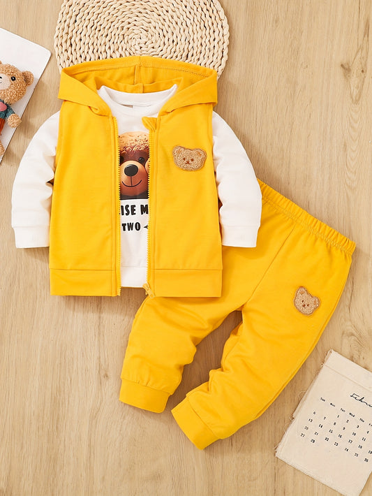 Conjunto Luxe Little Explorer de 3 Peças com Ursinho