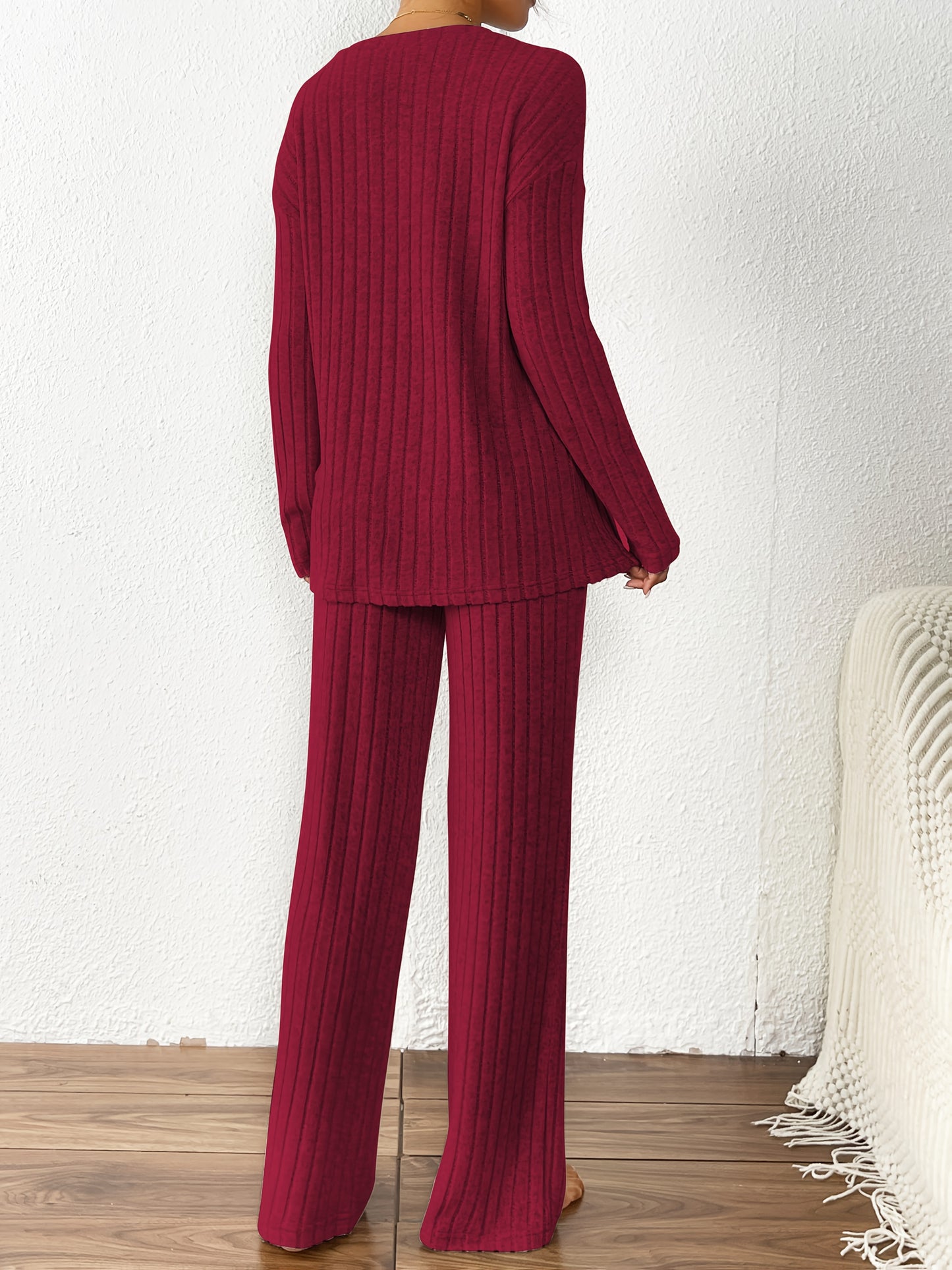 Conjunto Veloura Cozy Luxe de Malha Canelada com Fleece