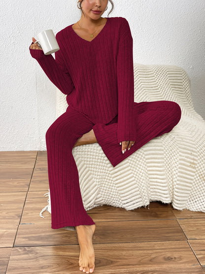 Conjunto Veloura Cozy Luxe de Malha Canelada com Fleece