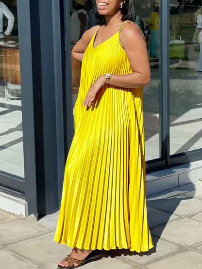Vestido Soléa Curve Luxe Plissado com Decote em V
