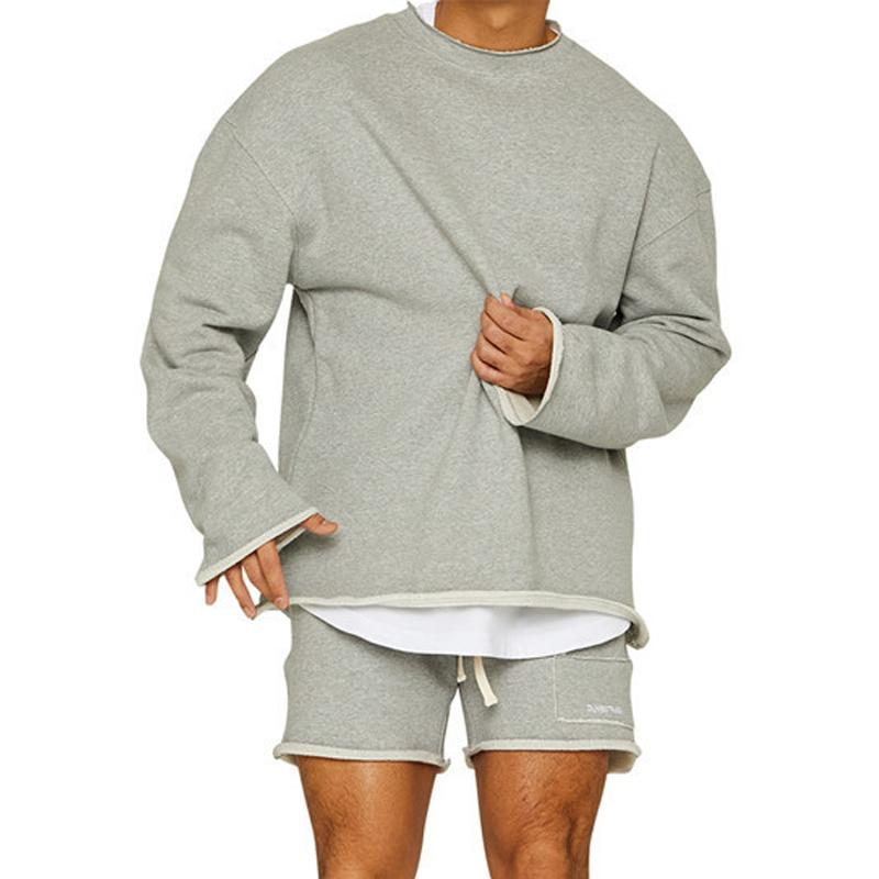 Conjunto de Calções de Sweatshirt para Homem em Cor Sólida 47733694Z