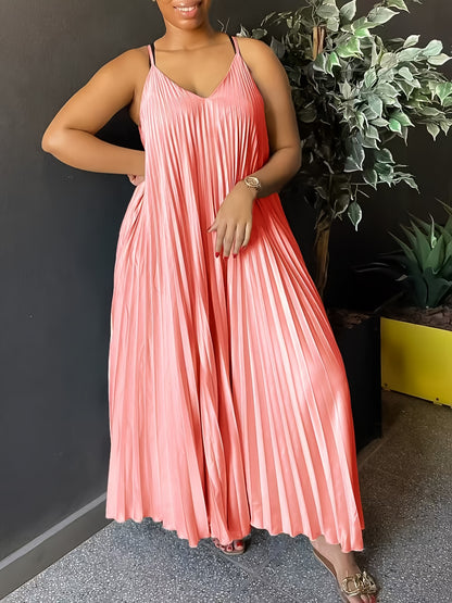 Vestido Soléa Curve Luxe Plissado com Decote em V