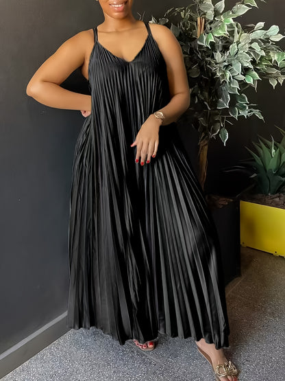 Vestido Soléa Curve Luxe Plissado com Decote em V