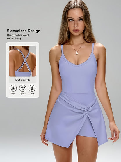Vestido Desportivo Aeris Sculpt Luxe com Costas Cruzadas