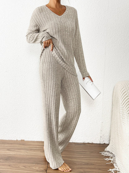 Conjunto Veloura Cozy Luxe de Malha Canelada com Fleece