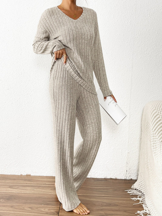 Conjunto Veloura Cozy Luxe de Malha Canelada com Fleece