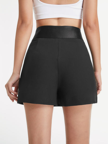 Mini Skort de Cintura Alta em Cetim