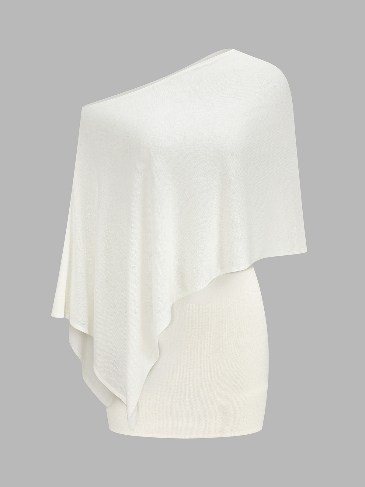 Conjunto de Top de Capa Assimétrica em Malha & Saia Mini