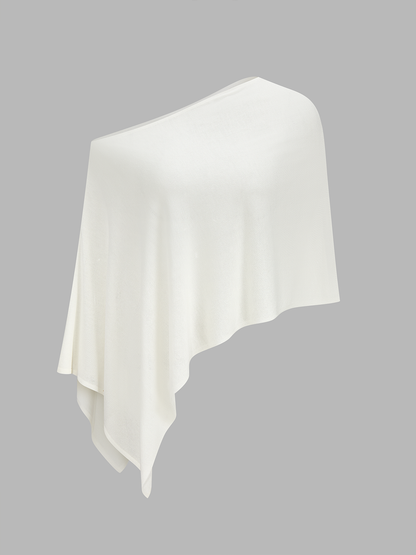 Conjunto de Top de Capa Assimétrica em Malha & Saia Mini