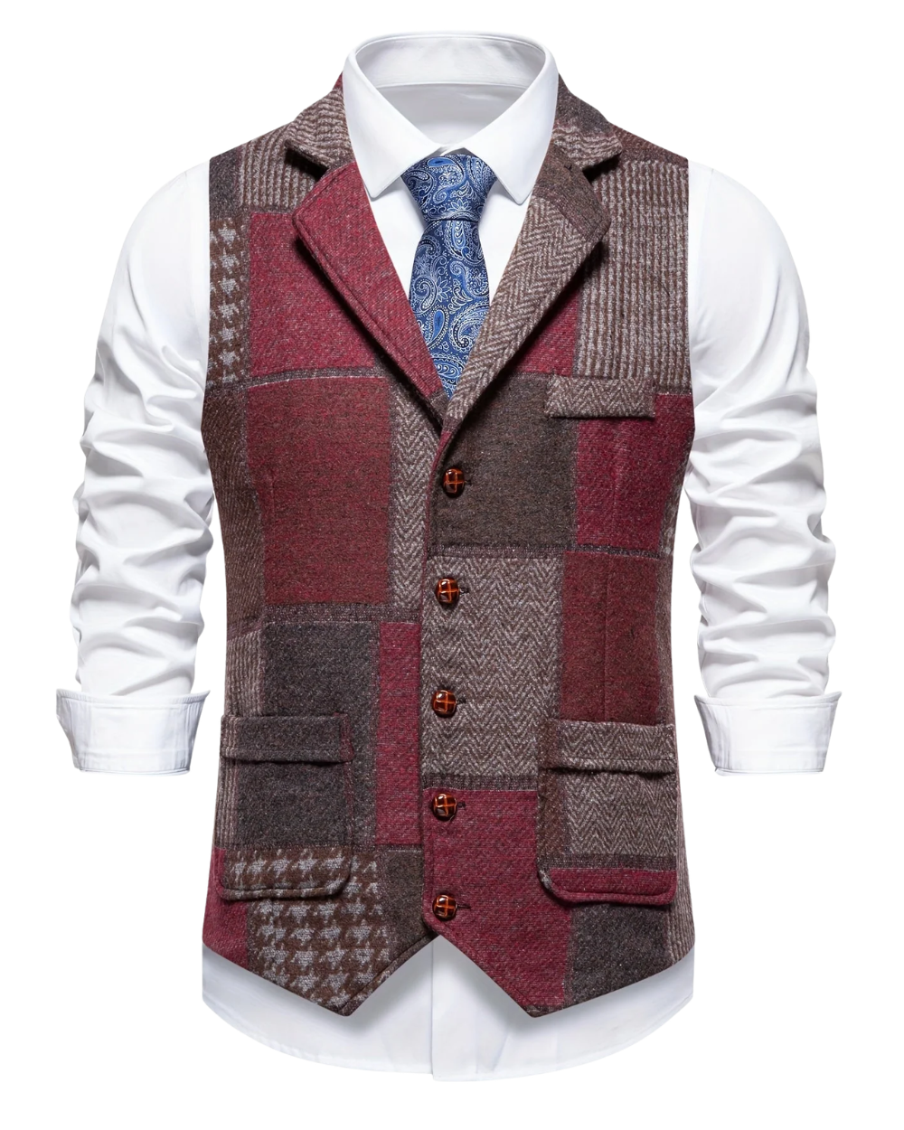 Colete Elegante em Patchwork