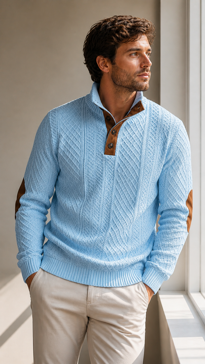 Camisola VertexGrid Jacquard Knit com Gola Estruturada