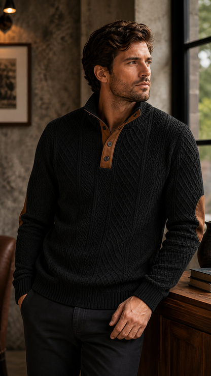 Camisola VertexGrid Jacquard Knit com Gola Estruturada