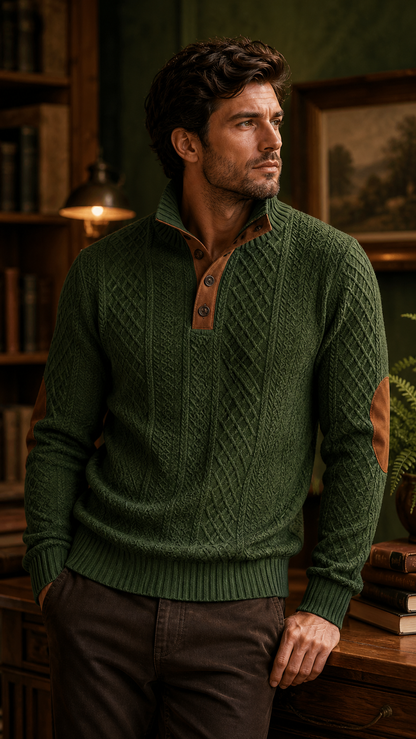 Camisola VertexGrid Jacquard Knit com Gola Estruturada