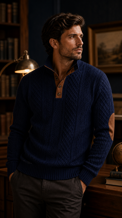Camisola VertexGrid Jacquard Knit com Gola Estruturada