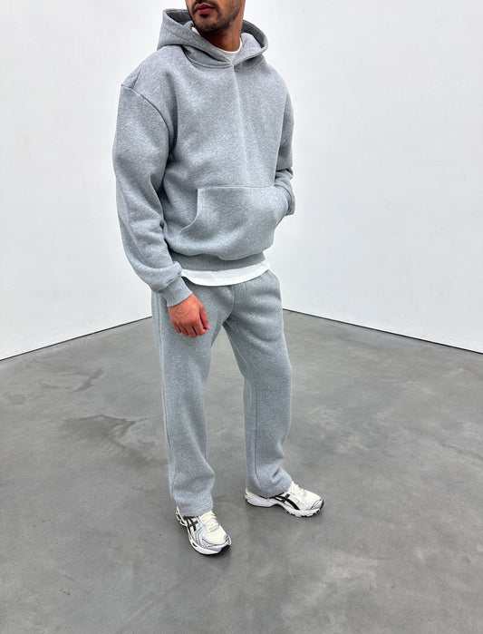 Hoodie Essencial Cinzento Claro Premium