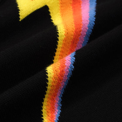 Sweater Preto com Raio para Mulheres – Estilo Retro dos Anos
