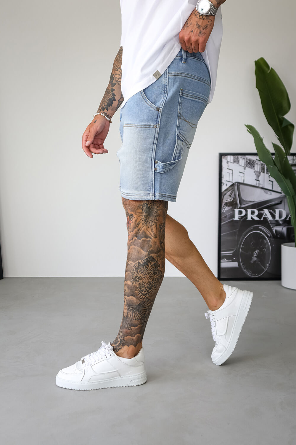 Calções de Denim Carpenter - Azul Claro