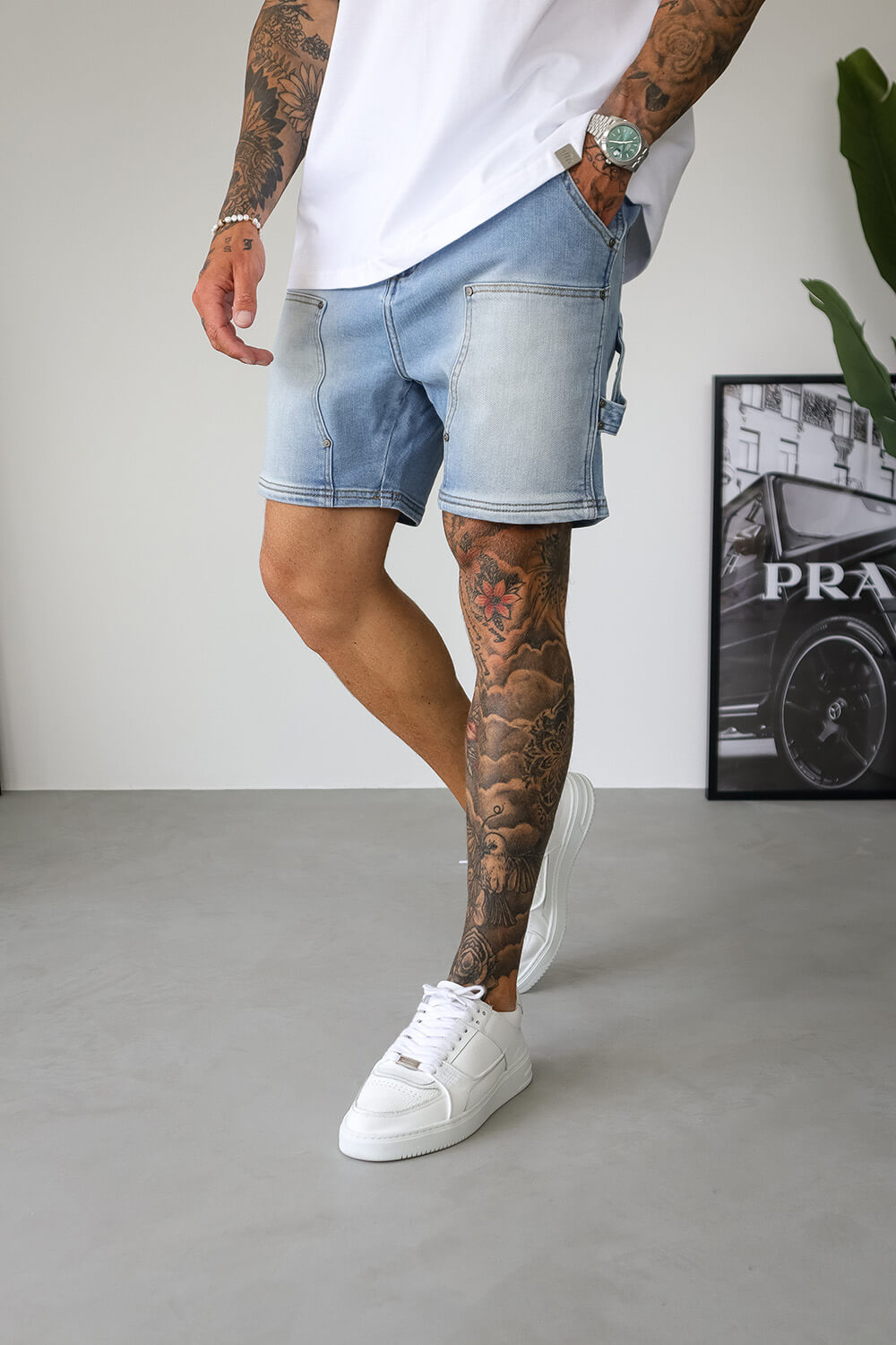 Calções de Denim Carpenter - Azul Claro