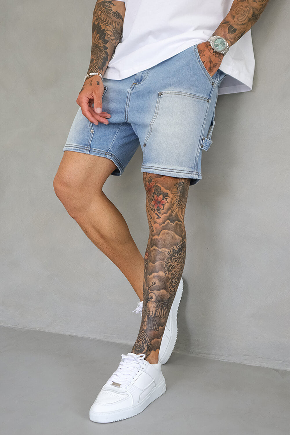 Calções de Denim Carpenter - Azul Claro