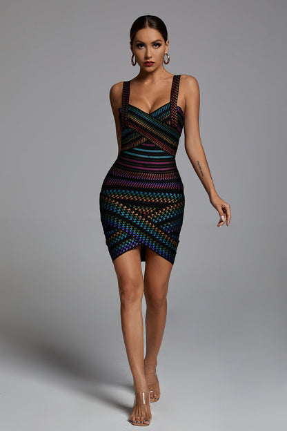 Vestido Mini Bandage Victoria Rainbow