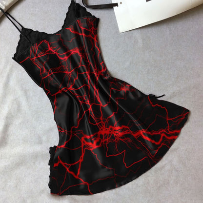 Camisa de Noite Babydoll em Renda Vermelha Elegance
