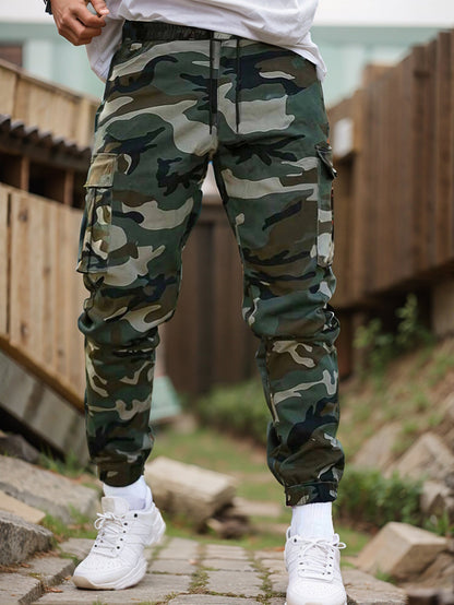 Calças Cargo Masculinas em Camuflagem de Luxo