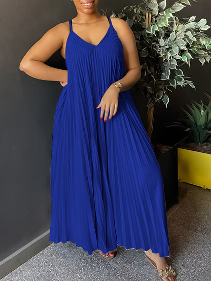 Vestido Soléa Curve Luxe Plissado com Decote em V